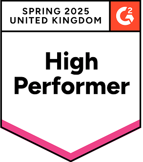 Awarded High Performer- Spring 2025 United Kingdom by G2 market reports