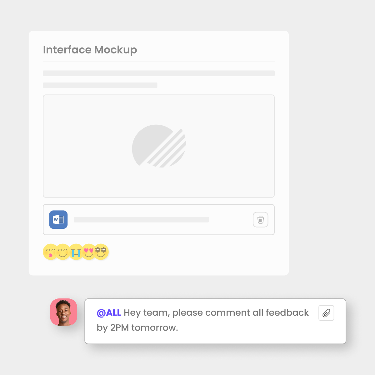Morningmate feed view showing posts, comments, and reactions for team updates.