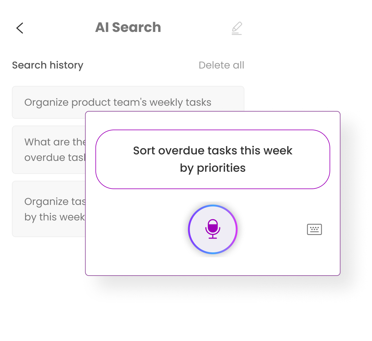 Morningmate AI task filters