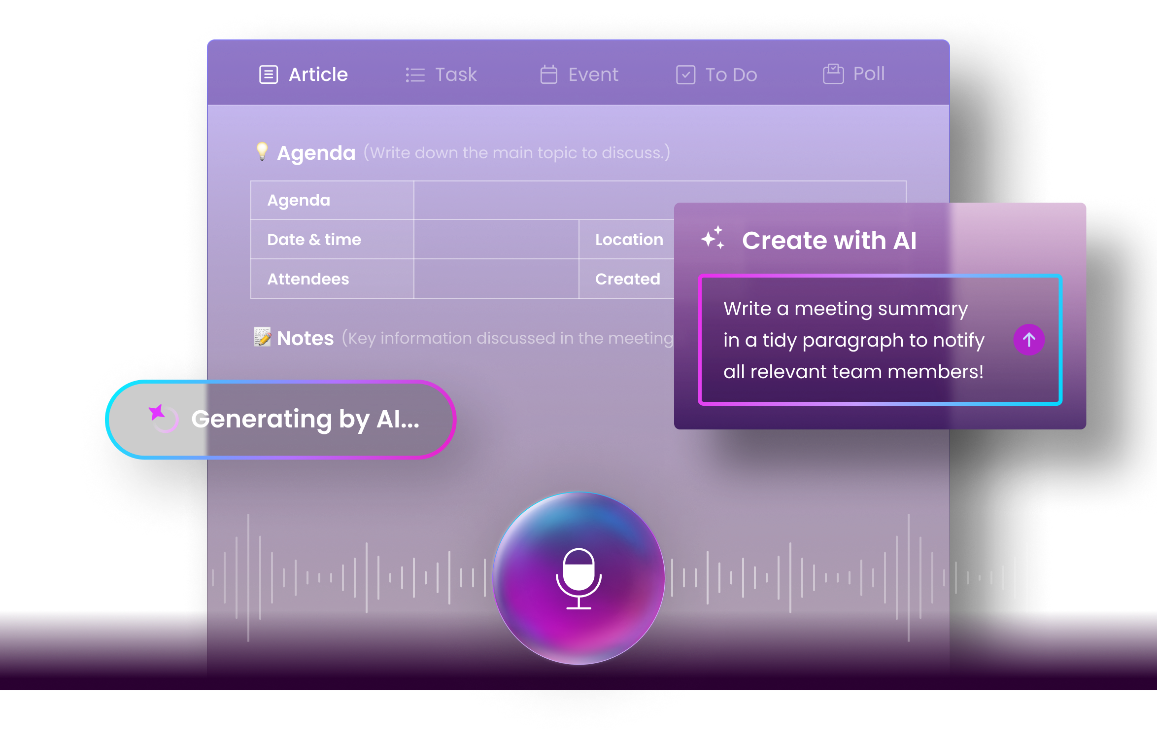 New task assistant, Morningmate AI