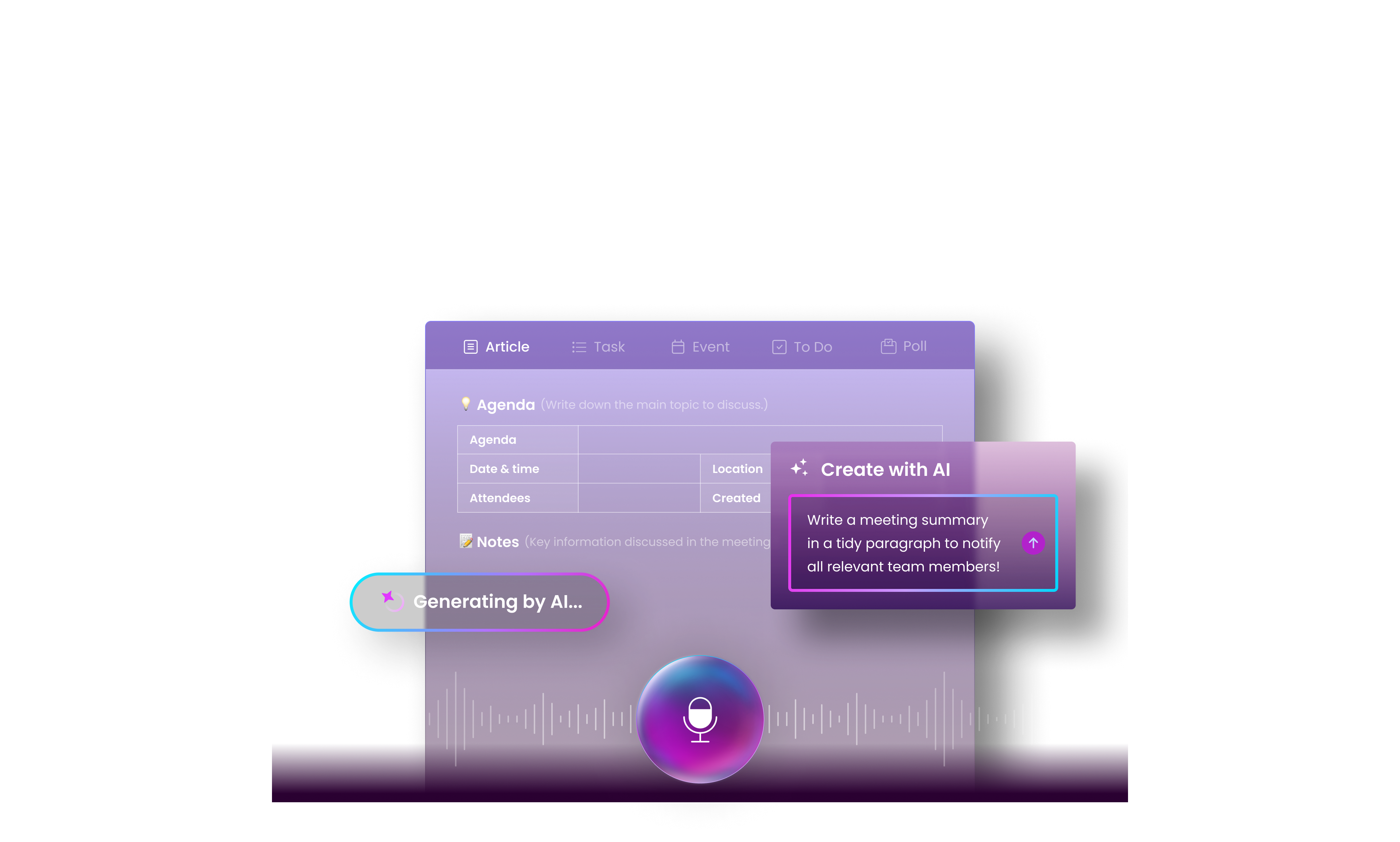New task assistant, Morningmate AI